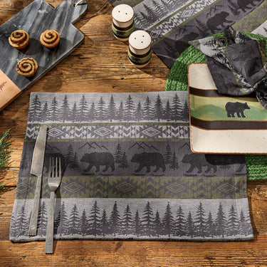 Green Mountain Bear Table Runner 36